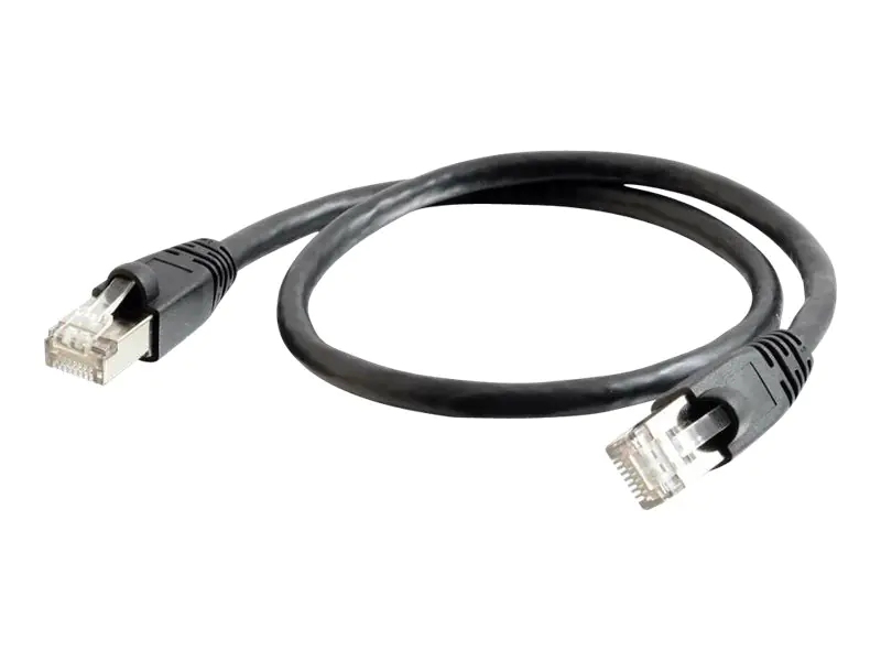 C2G Cat6a Booted Shielded (STP) Network Patch Cable - Patch-Kabel - RJ-45 (M) zu RJ-45 (M) - 0.5 m - STP - CAT 6a - geformt, ohne Haken, verseilt - Schwarz