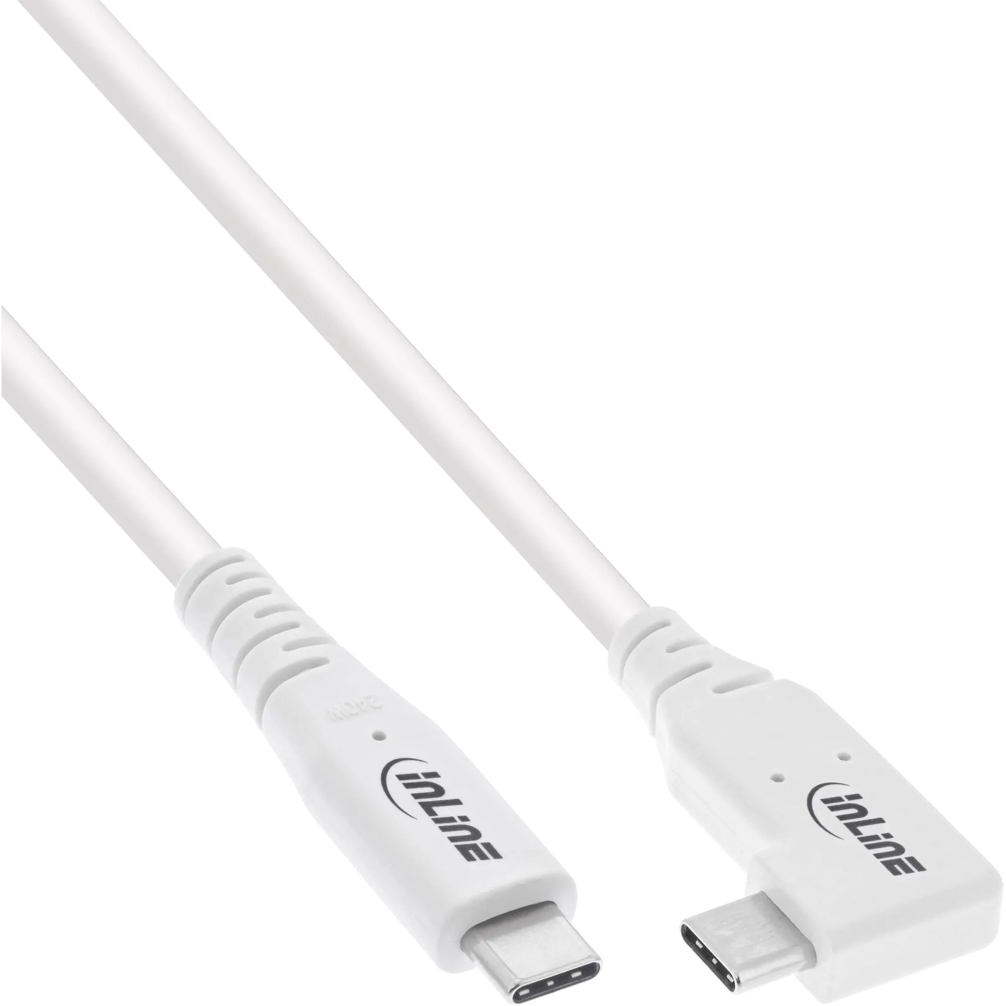 InLine - USB-Kabel - 24 pin USB-C (M) gerade zu 24 pin USB-C (M) gewinkelt - USB4 - 48 V - 5 A - 2 m - Support von 8K 60 Hz, USB-Stromversorgung (240 W) - weiß InLine - USB-Kabel - 24 pin USB-C (M) gerade zu 24 pin USB-C (M) gewinkelt - USB4 - 48 V - 5 A - 2 m - Support von 8K 60 Hz, USB-Stromversorgung (240 W) - weiß