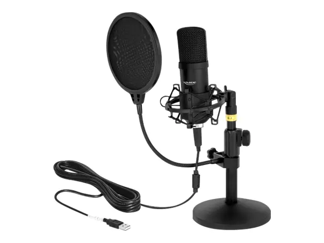 Delock Professional USB Condenser Microphone Set for Podcasting and Gaming - Mikrofon - USB - Schwarz