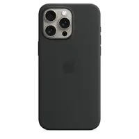 Apple - Hintere Abdeckung für Mobiltelefon - kompatibel mit MagSafe - Silikon - Schwarz - für iPhone 15 Pro Max
