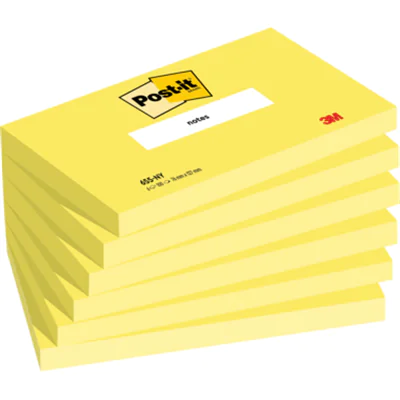 Post-it Haftnotiz Neon Notes 127 x 76 mm (B x H) neongelb 100 Bl./Block 6 Block/Pack.