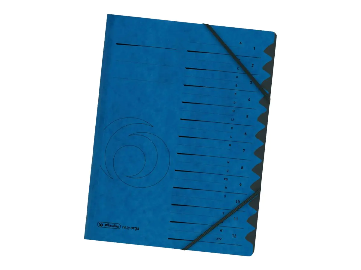 Herlitz Ordnungsmappe 10843316 DIN A4 12 Fächer Karton blau