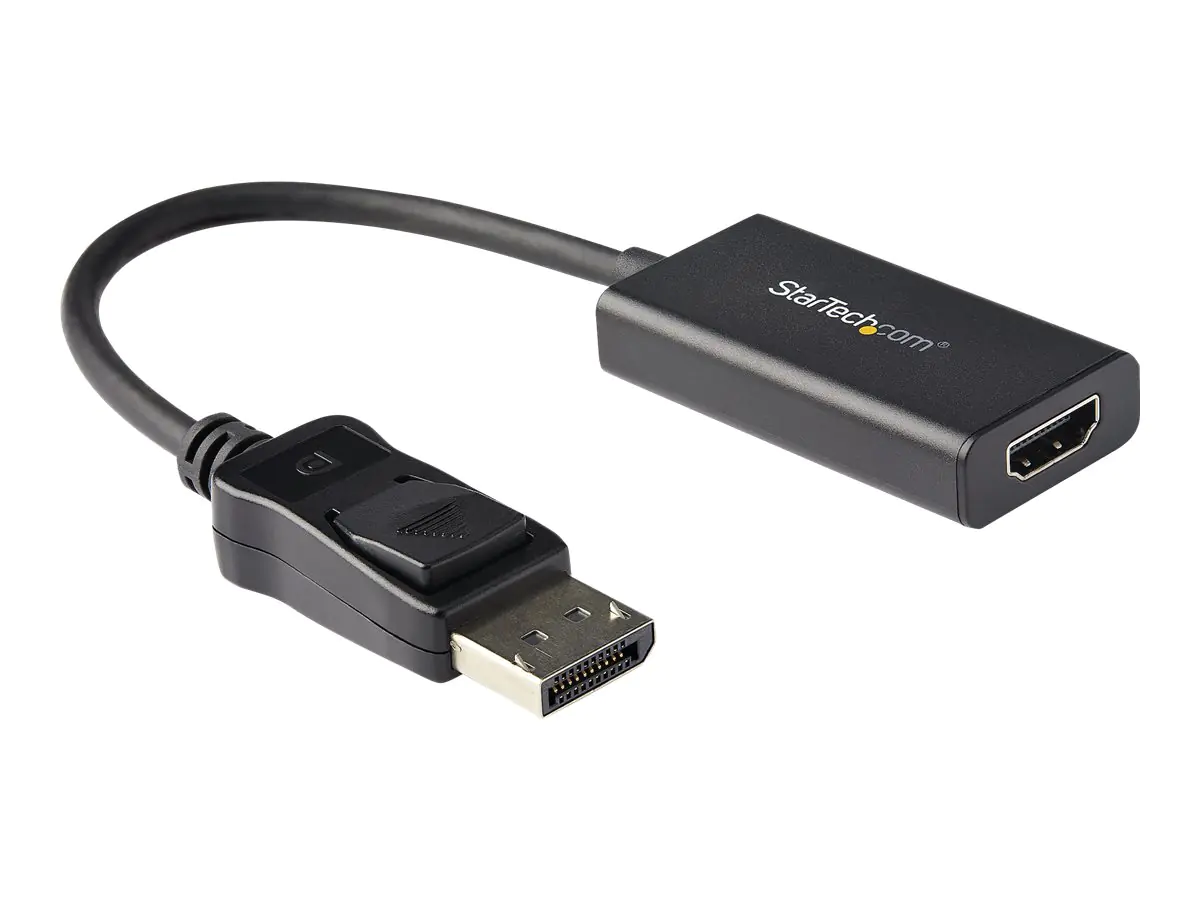 StarTech DisplayPort auf HDMI Adapter mit HDR - 4K 60Hz - Schwarz - DP auf HDMI Konverter - DP2HD4K60H - Videoadapter - DisplayPort männlich eingerastet zu HDMI weiblich - 25.16 cm - abgeschirmt - Schwarz - 4K Unterstützung - für P/N: ST121HD20FXA, SV231D
