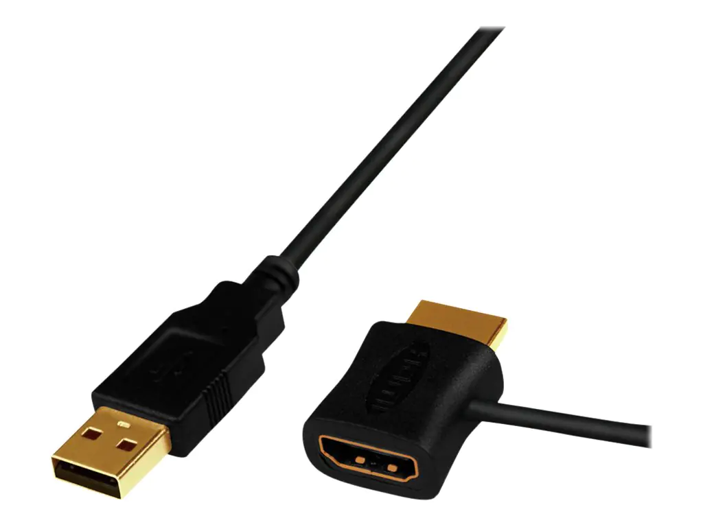 LogiLink HDMI power inserter adapter - HDMI-Adapter - HDMI weiblich zu HDMI, USB (nur Strom) männlich - 50 cm - 4K Unterstützung
