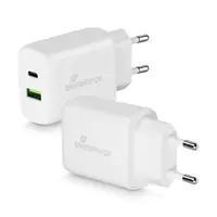 Medion MediaRange Fast charger 25W with USB-A/USB-C output white