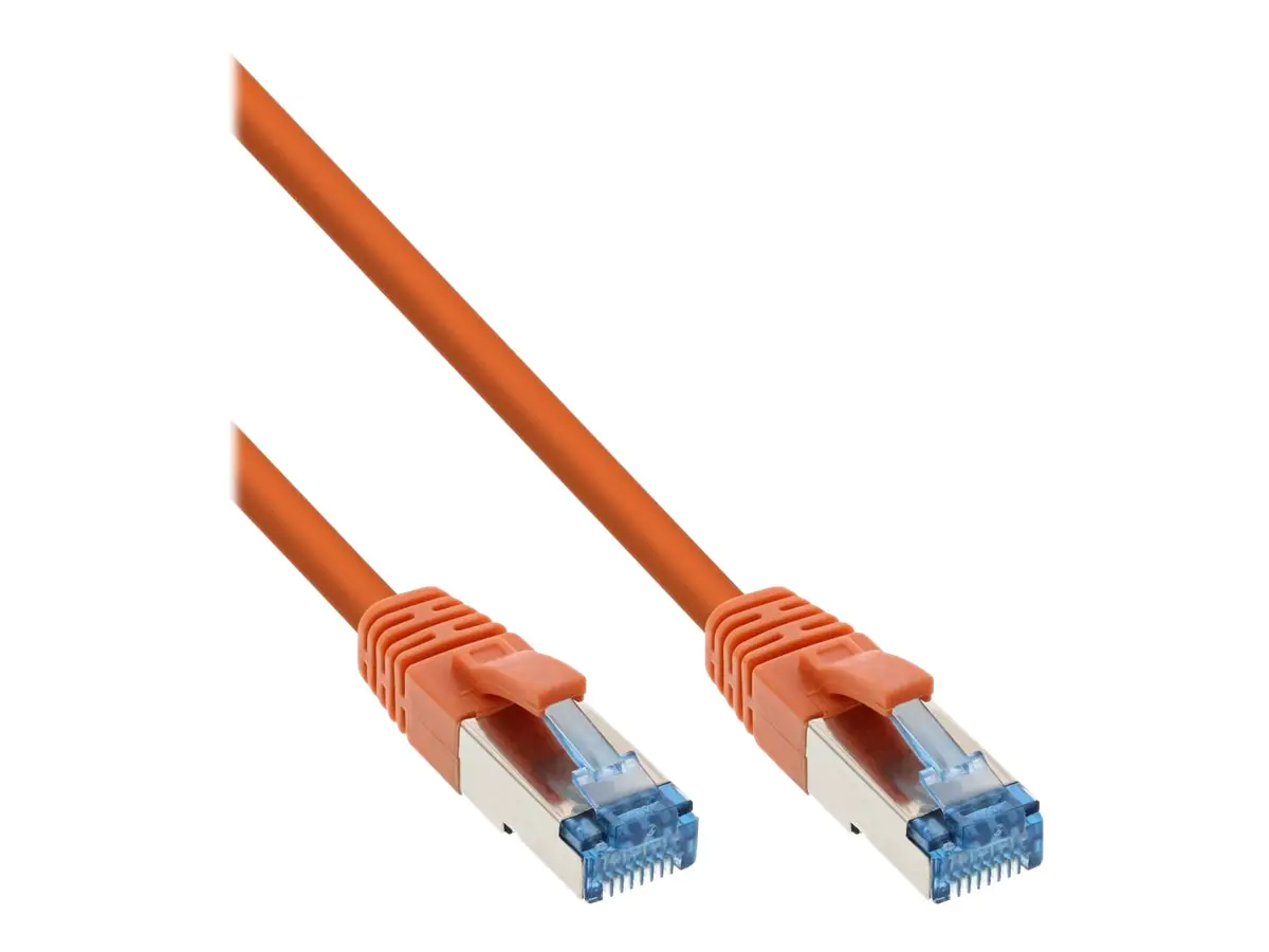 InLine - Patch-Kabel - RJ-45 (M) zu RJ-45 (M) - 10 m - SFTP, PiMF - CAT 6a - halogenfrei, ohne Haken - orange