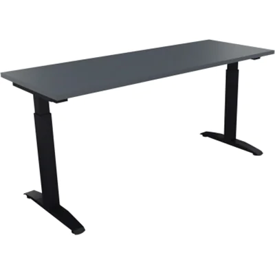 Schreibtisch Kufe Einzels. Quadrat B1600xT600xH650-850 an/Lavagrau Schreibtisch Kufe Einzels. Quadrat B1600xT600xH650-850 an/Lavagrau