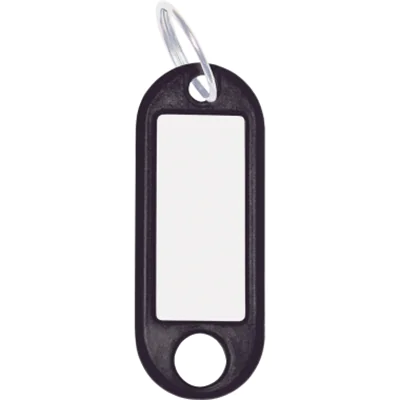 WEDO® Schlüsselanhänger 52 x 21 x 3 mm (B x H x T) Ring Kunststoff schwarz 100 St./Pack.