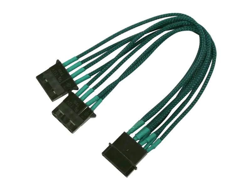 Nanoxia - Netz-Splitter - interne Stromversorgung, 4-polig (W) zu interne Stromversorgung, 4-polig (M) - 20 cm - grün