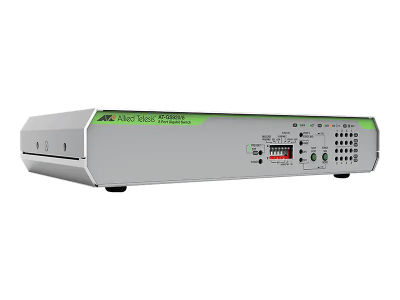 Allied Telesis CentreCOM AT-GS920/8 - Switch - unmanaged - 8 x 10/100/1000 - Desktop