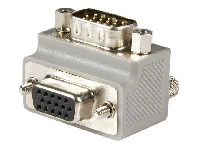 StarTech VGA auf VGA Kabel Adapter Typ 2 rechts gewinkelt - St/Bu - VGA-Adapter - HD-15 (VGA) (M) zu HD-15 (VGA) (W) - 90° Stecker - Grau - für P/N: DP2VGAMM6B, HD2VGAMM6, MXTHQMM10MA, MXTHQMM15A, MXTHQMM15MA, MXTHQMM2MA, MXTHQMM5MA