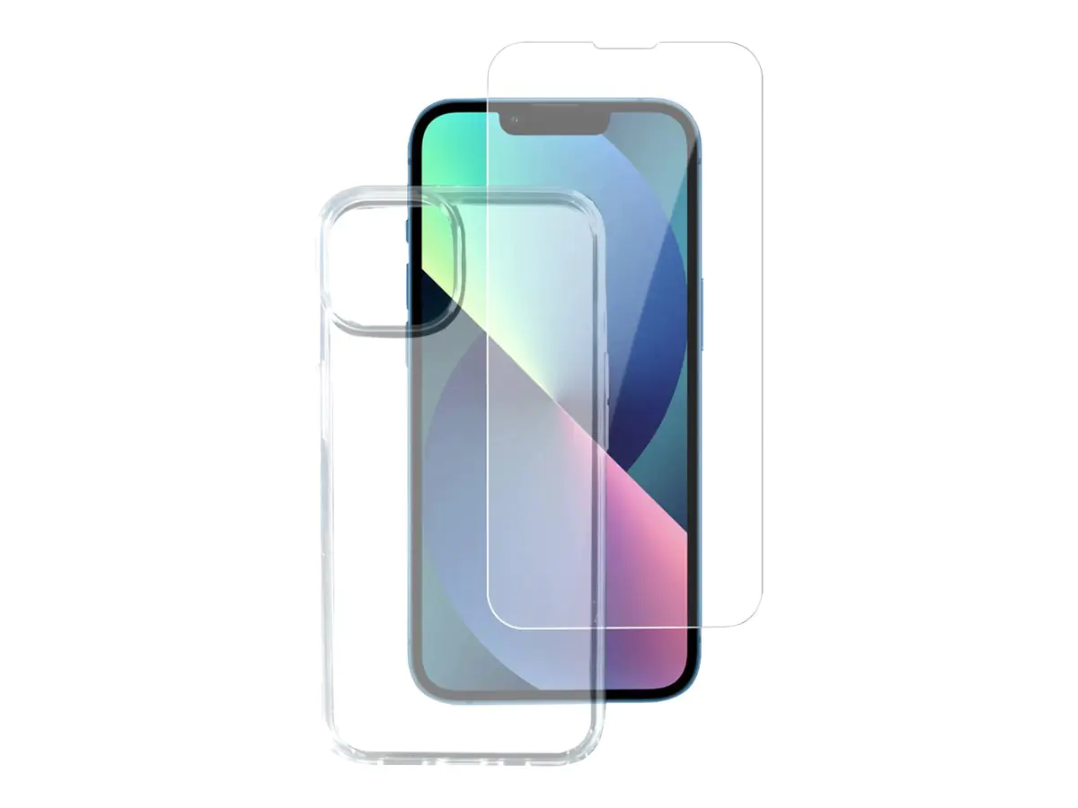4smarts - 360° starter set - Schutzhülle für Mobiltelefon - fettabweisende Beschichtung, Thermoplastisches Polyurethan (TPU), gehärtetes Glas - durchsichtig - für Apple iPhone 13 Pro