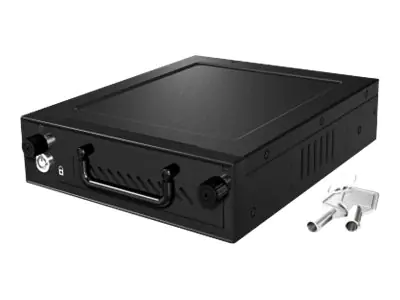 ICY BOX IB-148SSK-B - Mobiles Speicher-Rack mit Lüfter - 2,5" / 3,5" gemeinsam genutzt (6,4 cm/8,9 cm gemeinsam genutzt) - Schwarz