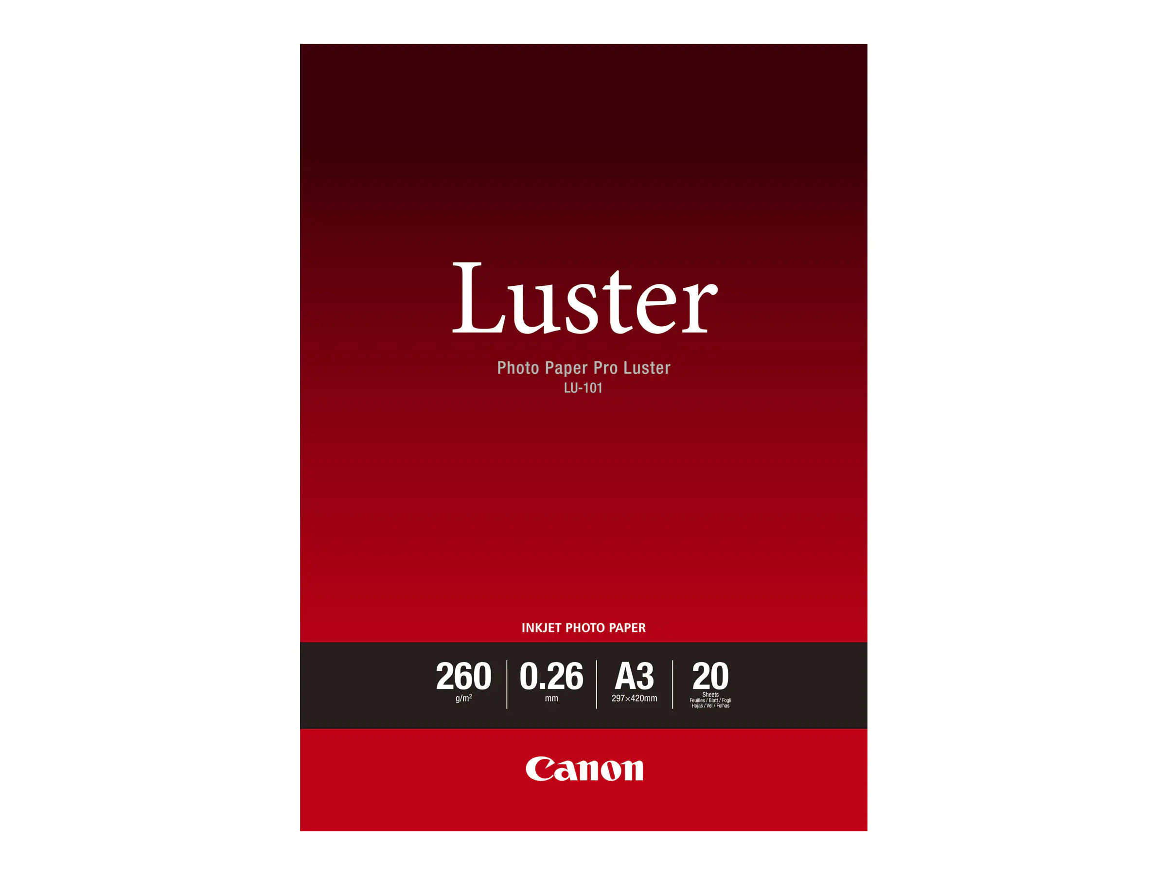 Canon Glanzfotopapier 6211B007 Pro Luster DIN A3 LU-101 20 Blatt Canon Glanzfotopapier 6211B007 Pro Luster DIN A3 LU-101 20 Blatt