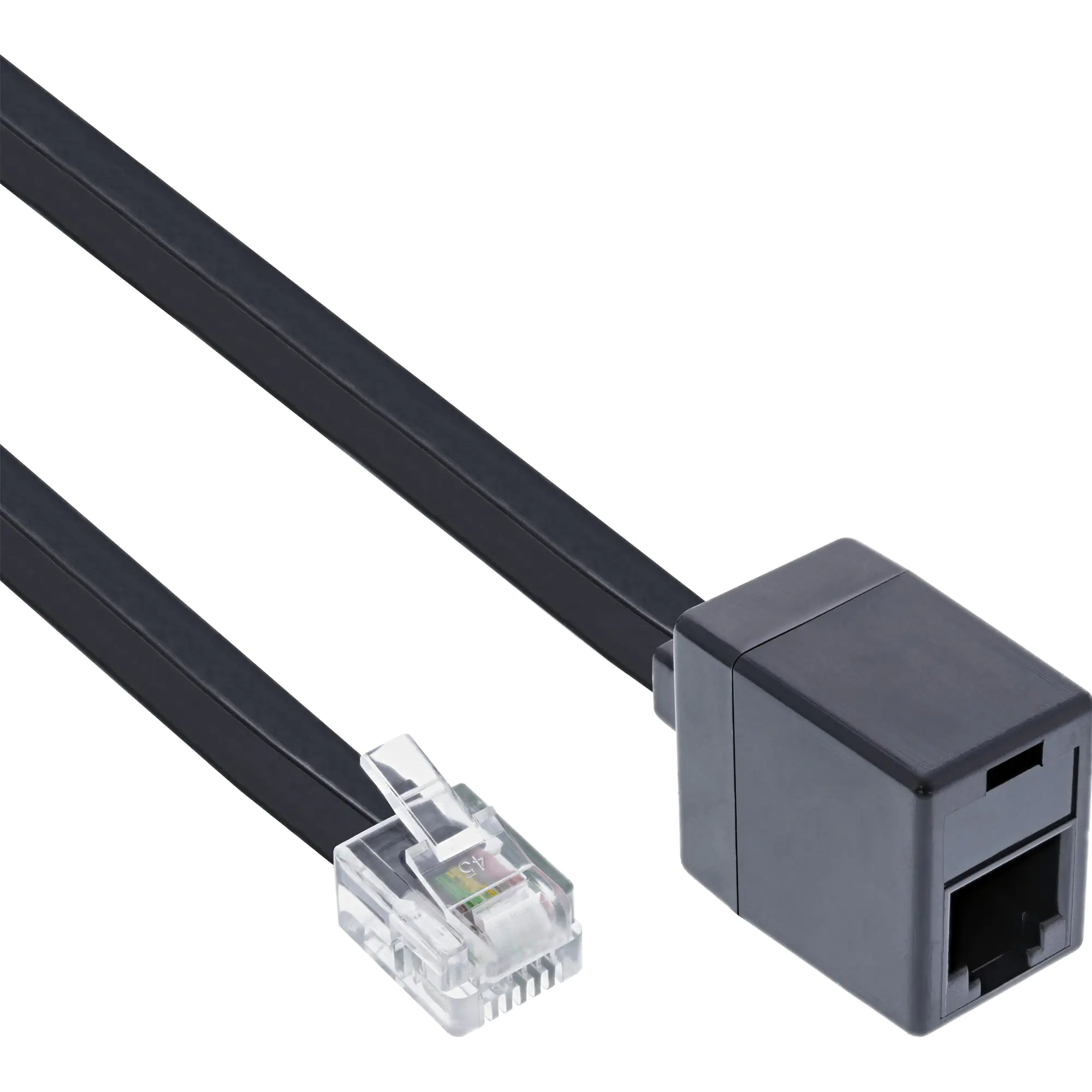 InLine - Telefonverlängerungskabel - RJ-12 (M) zu RJ-12 (W) - 5 m - geformt