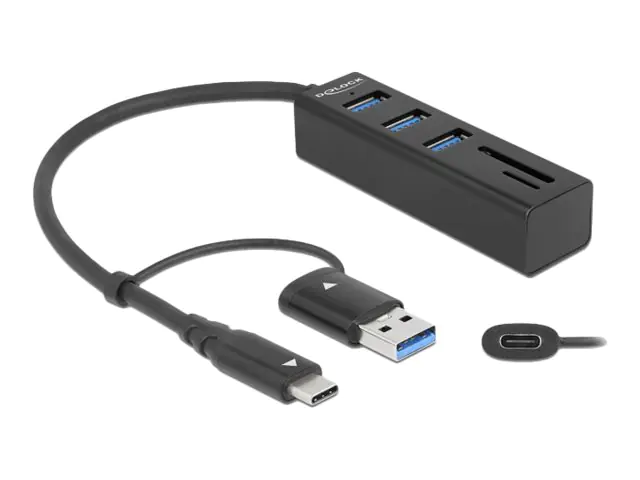 Delock - Hub - 3 x USB 3.2 Gen 1 + 1 x USB-C 3.2 Gen 1 - Desktop