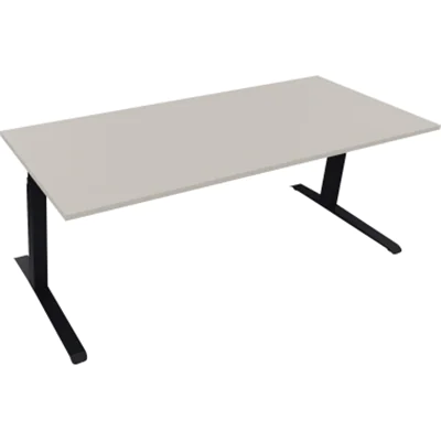 Sitz-/Stehtisch Kufe Doppels. Quad. B2000xT800xH645-1275 ws/Lichtgrau Sitz-/Stehtisch Kufe Doppels. Quad. B2000xT800xH645-1275 ws/Lichtgrau