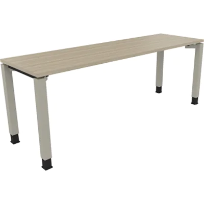 Schreibtisch Vierfuß Quadratrohr B2000xT600xH680-820 si/Eiche Natur Schreibtisch Vierfuß Quadratrohr B2000xT600xH680-820 si/Eiche Natur