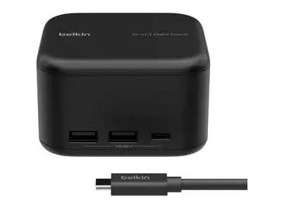 Belkin CONNECT 6-in-1 Core GaN - Dockingstation - USB-C - HDMI - 1GbE - 130 Watt