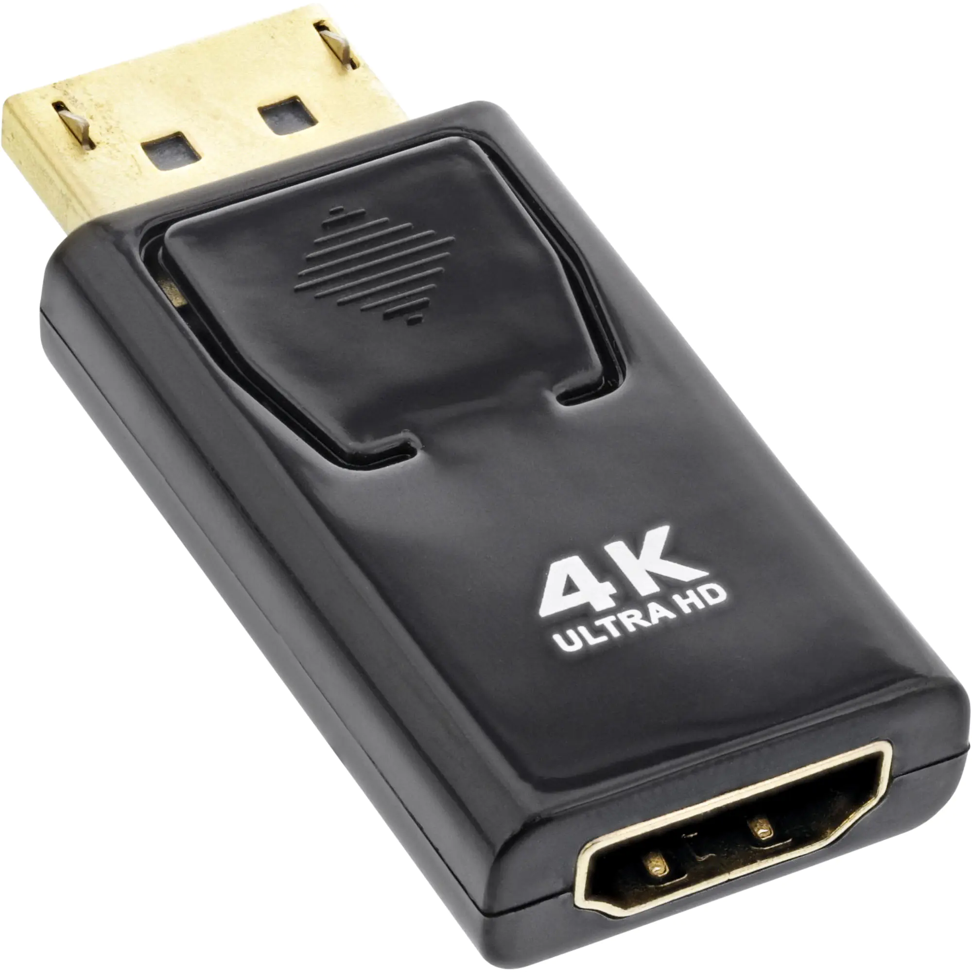 InLine - Videoadapter - DisplayPort männlich zu HDMI weiblich - Schwarz - aktiver Signalwandler, unterstützt 4K 60 Hz (3840 x 2160)