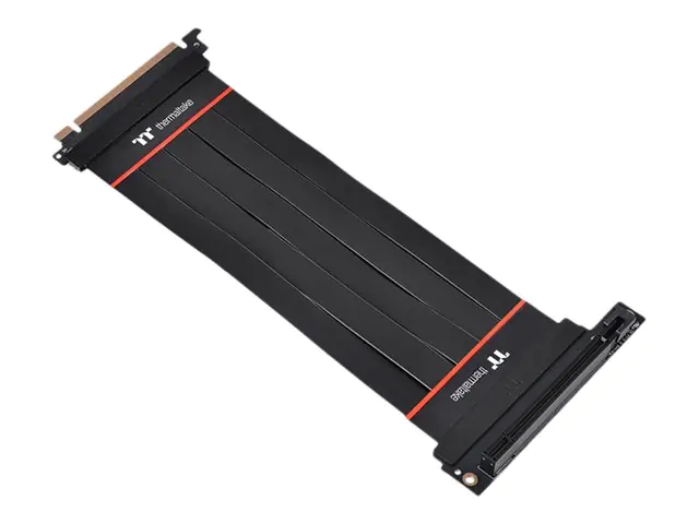 Thermaltake TT Premium PCI-E 4.0 Extender - PCI Express x16 Kabel - 164 pin PCI Express (M) zu 164 pin PCI Express (W) gewinkelt - 1 A - 20 cm - Schwarz