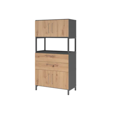 Hammerbacher Regalschrank FlexWall 800 x 1.532 x 417 mm (B x H x T) Flügeltür ohne Rollen Holz