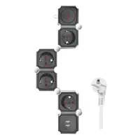 LogiLink LPS276U - Steckdosenleiste 4-fach CEE 7/3+ 2x USB-A flexibel 1.5 m - Steckdosenleiste