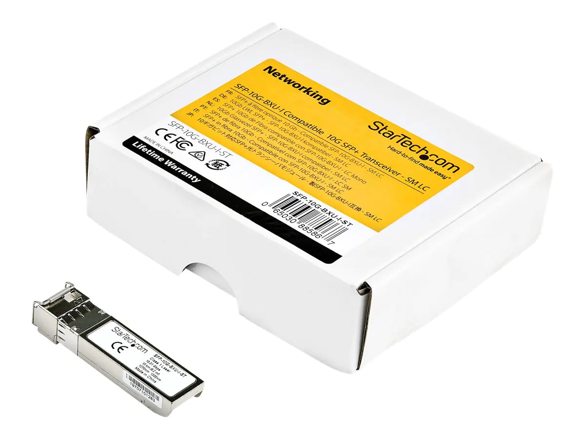 StarTech SFP-10G-BXU-I-ST Transceiver Modul (Cisco SFP-10G-BXU-I kompatibles SFP+ Modul, 10 Gbit/s, 10km, Single Mode, Mini-GBIC) - SFP+-Transceiver-Modul (gleichwertig mit: Cisco SFP-10G-BXU-I) - 10GbE - 10GBase-BX-U - LC Single-Modus - bis zu 10 km - 12