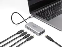 Delock - Hub - 10 Gbps, PD 85W, mit 30 cm Anschlusskabel - 5 x USB-C - Desktop
