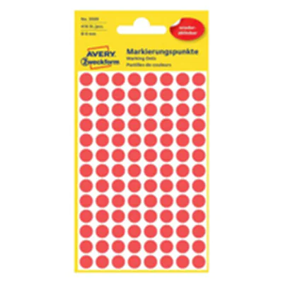 Avery Zweckform Markierungspunkt 3589 8mm rot 416 St./Pack.