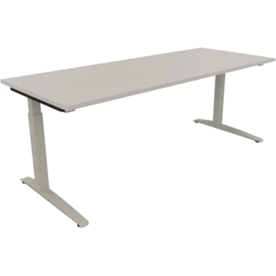 Schreibtisch Kufe Einzels. Quadrat B1800xT700xH650-850 si/Lichtgrau Schreibtisch Kufe Einzels. Quadrat B1800xT700xH650-850 si/Lichtgrau