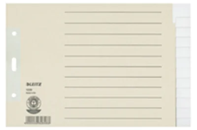 Leitz Register 12260085 DIN A5 quer blanko volle Höhe 100g Papier grau