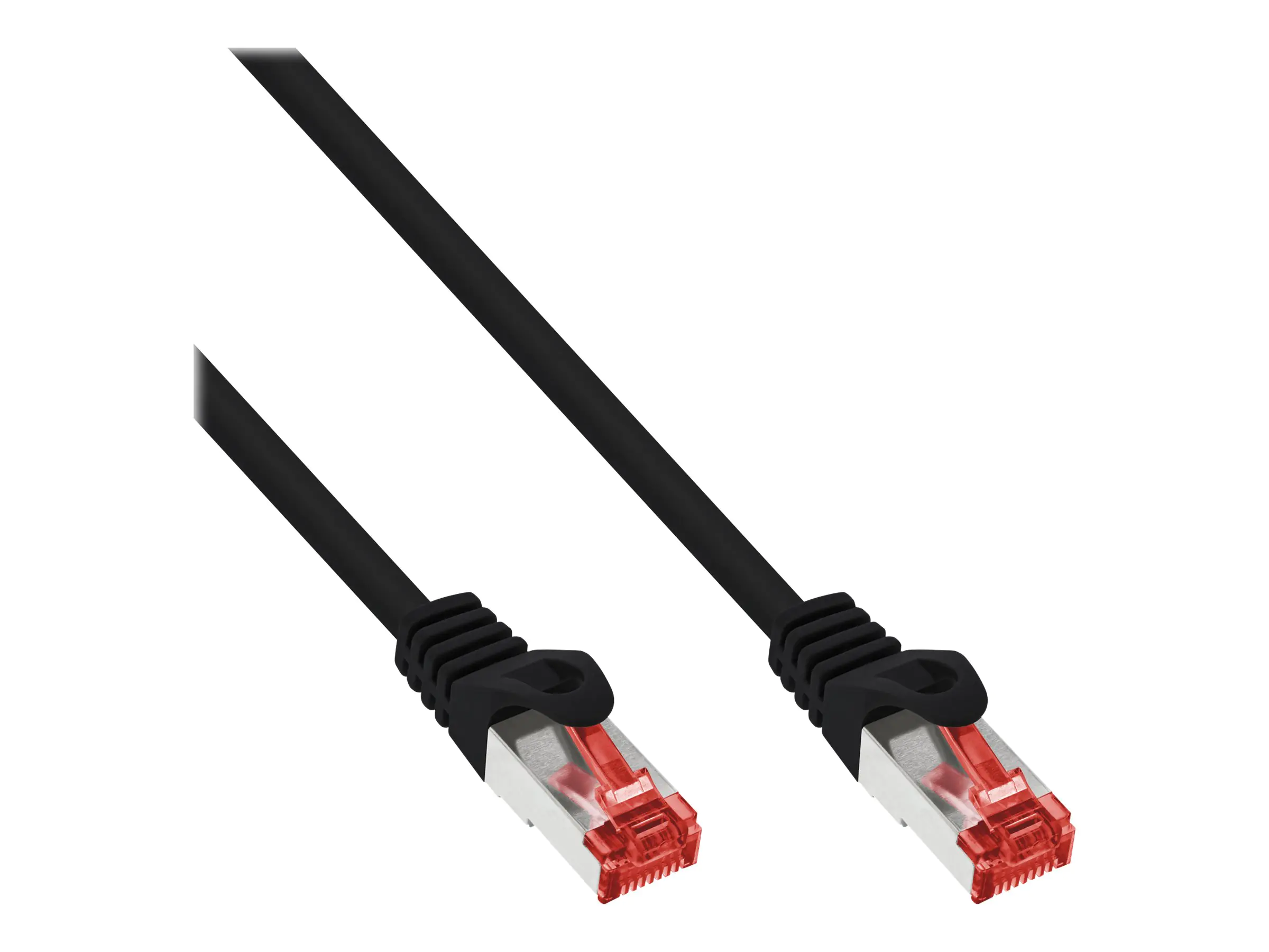 InLine - Patch-Kabel - RJ-45 (M) zu RJ-45 (M) - 2 m - SFTP, PiMF - CAT 6 - geformt, ohne Haken - Schwarz (Packung mit 40)