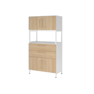 Hammerbacher Regalschrank FlexWall 800 x 1.532 x 417 mm (B x H x T) Flügeltür ohne Rollen Holz