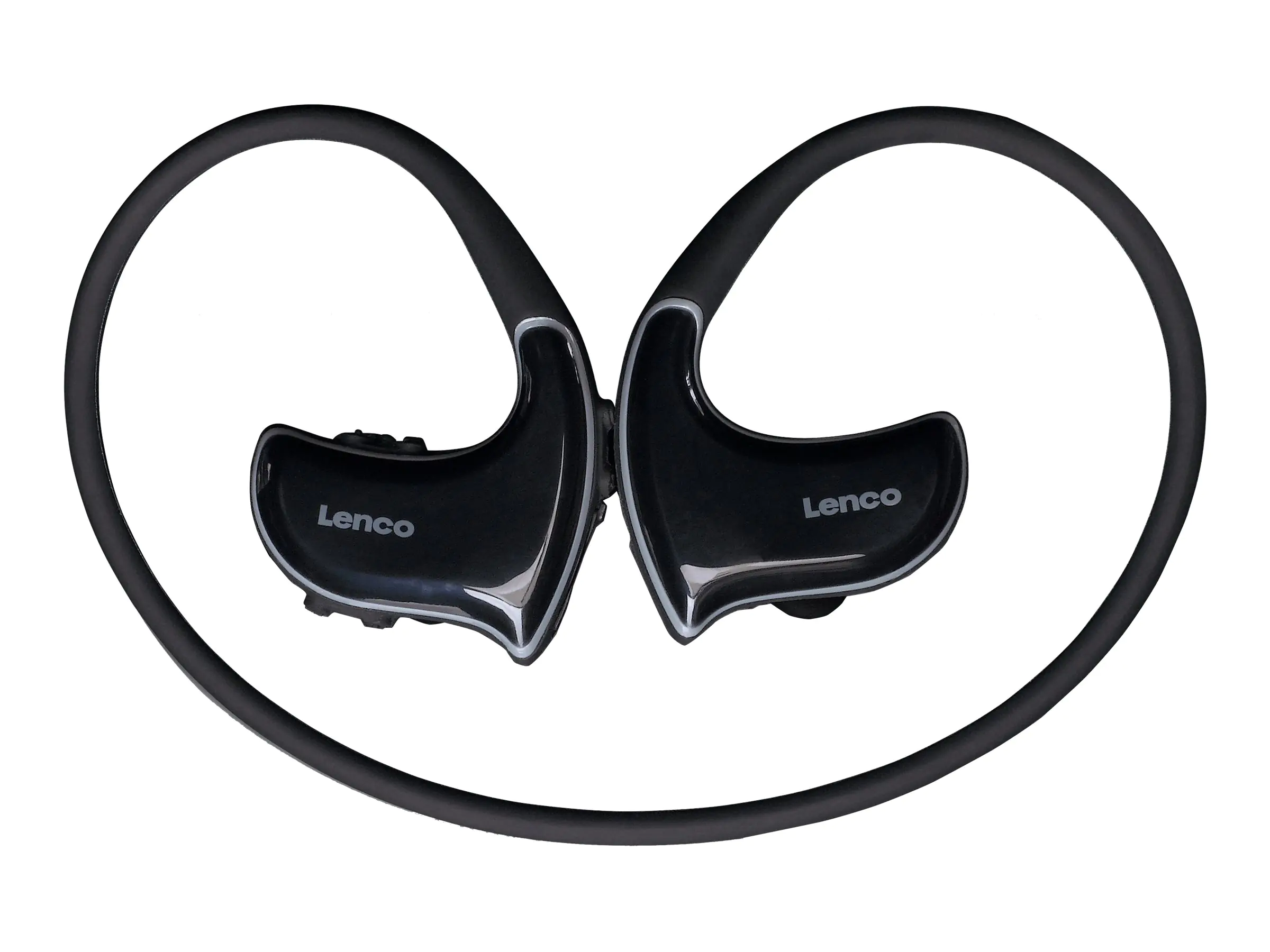 Lenco BTX-750 - Ohrhörer mit Mikrofon - im Ohr - hinter dem Nacken angebracht - Bluetooth - kabellos - Grau, Schwarz