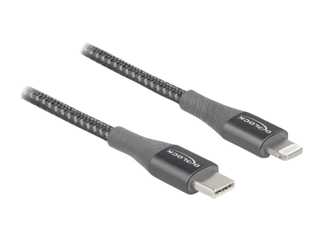 Delock - Lightning-Kabel - 24 pin USB-C männlich zu Lightning männlich - 2 m - Grau