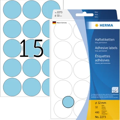 HERMA Markierungspunkt 2273 32mm blau 480 St./Pack. HERMA Markierungspunkt 2273 32mm blau 480 St./Pack.