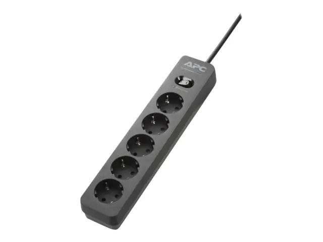 APC Essential Surgearrest PME5B - Überspannungsschutz - Wechselstrom 220/230/240 V - 2300 Watt - Ausgangsanschlüsse: 5 - 1.52 m Schnur - Deutschland - Schwarz