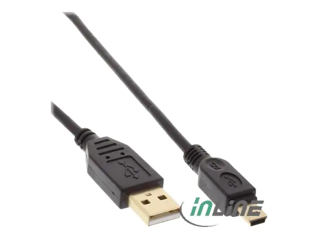 InLine - USB-Kabel - Mini-USB, Typ B (M) zu USB (M) - USB 2.0 - 5 m - Schwarz