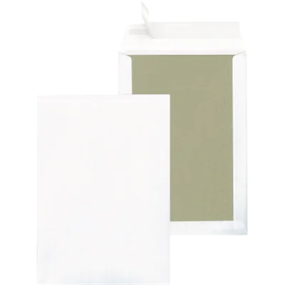 MAILmedia Papprückwandtasche DIN C5 ohne Fenster 100g/m² mit Haftklebung Kraftpapier weiß 250 St./Pack.