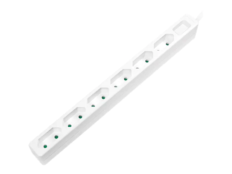 LogiLink - Slim - Steckdosenleiste - Wechselstrom 250 V - 3400 Watt - Ausgangsanschlüsse: 6 (Eurostecker) - 1.5 m Schnur - weiß