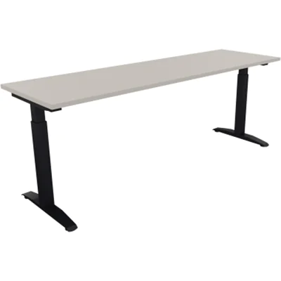 Schreibtisch Kufe Einzels. Quadrat B2000xT600xH650-850 an/Lichtgrau