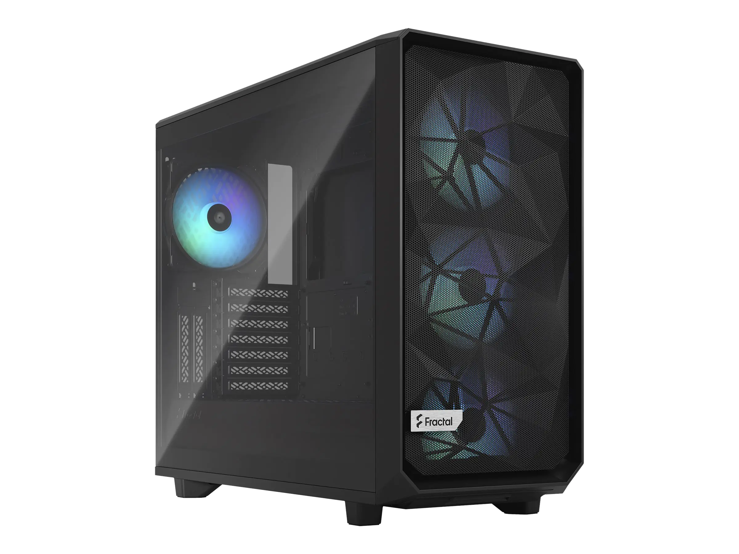 Fractal Design Meshify 2 RGB - Tower - E-ATX - Seitenteil mit Fenster (gehärtetes Glas) - keine Spannungsversorgung (ATX) - Black TG Light Tint - USB/Audio