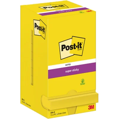 Post-it Haftnotiz Super Sticky Notes 76 x 76 mm (B x H) narzissengelb 90 Bl./Block 12 Block/Pack.