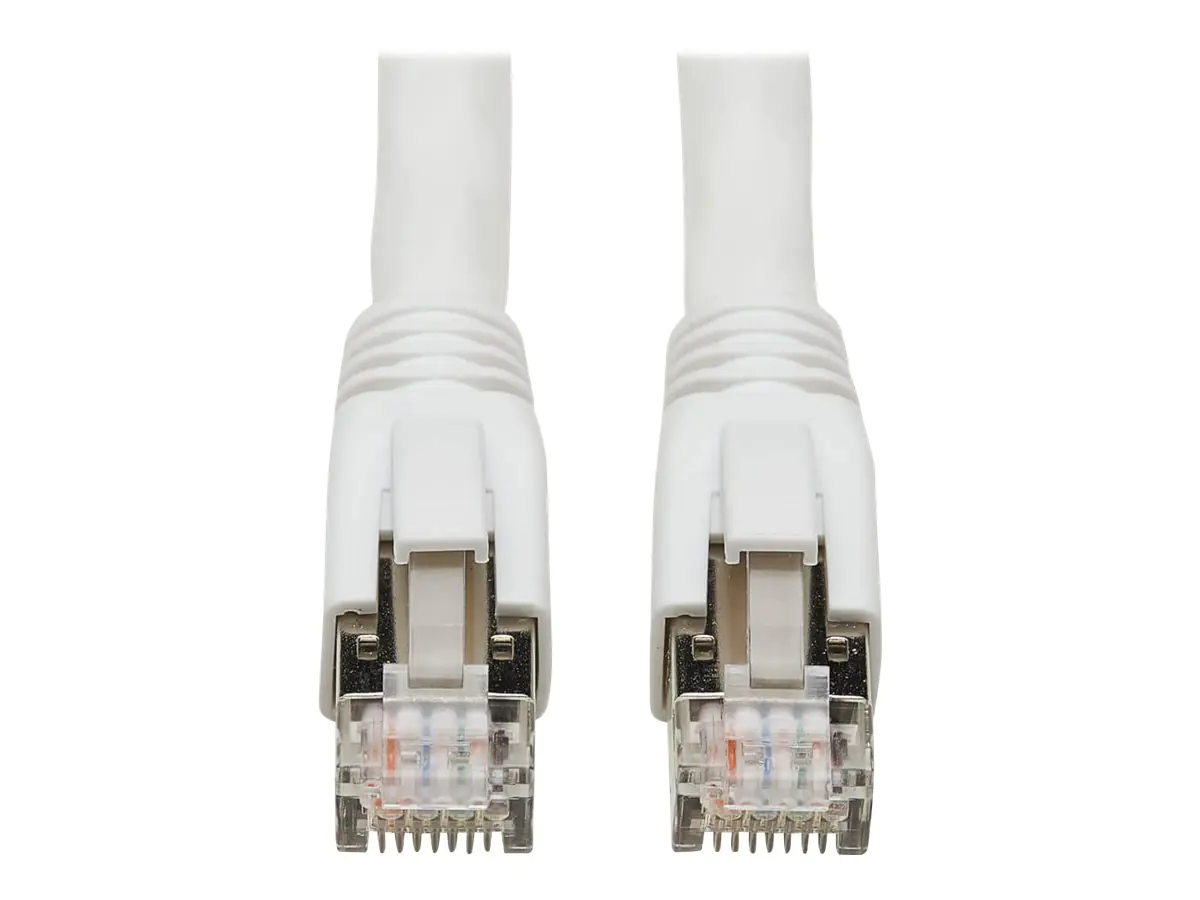 Eaton Tripp Lite Series Cat8 25G/40G-Certified Snagless Shielded S/FTP Ethernet Cable (RJ45 M/M), PoE, White, 3 ft. (0.91 m) - Patch-Kabel - RJ-45 (M) zu RJ-45 (M) - 91.4 cm - S/FTP - CAT 8 - ohne Haken, robust - weiß