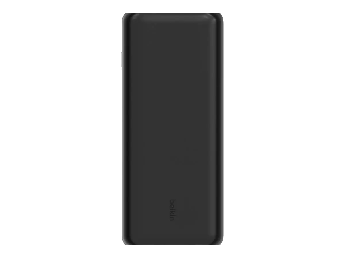 Belkin - Powerbank - 20000 mAh - 20 Watt - PD, Fast Charge - 3 Ausgabeanschlussstellen (24 pin USB-C, 2 x USB) - auf Kabel: USB-C - Schwarz