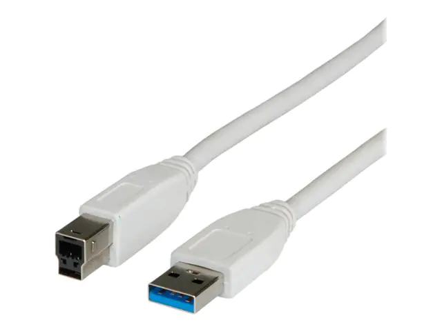 VALUE - USB-Kabel - USB Typ A (M) zu USB Type B (M) - USB 3.0 - 1.8 m - geformt - weiß VALUE - USB-Kabel - USB Typ A (M) zu USB Type B (M) - USB 3.0 - 1.8 m - geformt - weiß