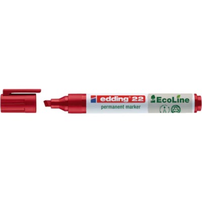 EDDING 22 EcoLine, Rot, Meißel, Polypropylen (PP), Multi, 1 mm, 5 mm 4-22002