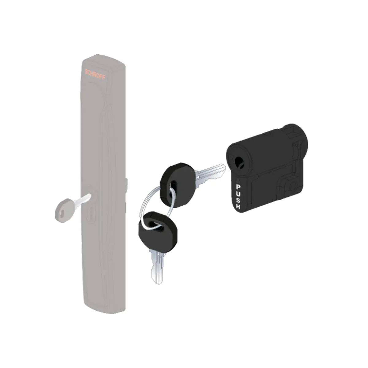 Schroff LOCK WITH LOCKABLE PUSH BUTTON