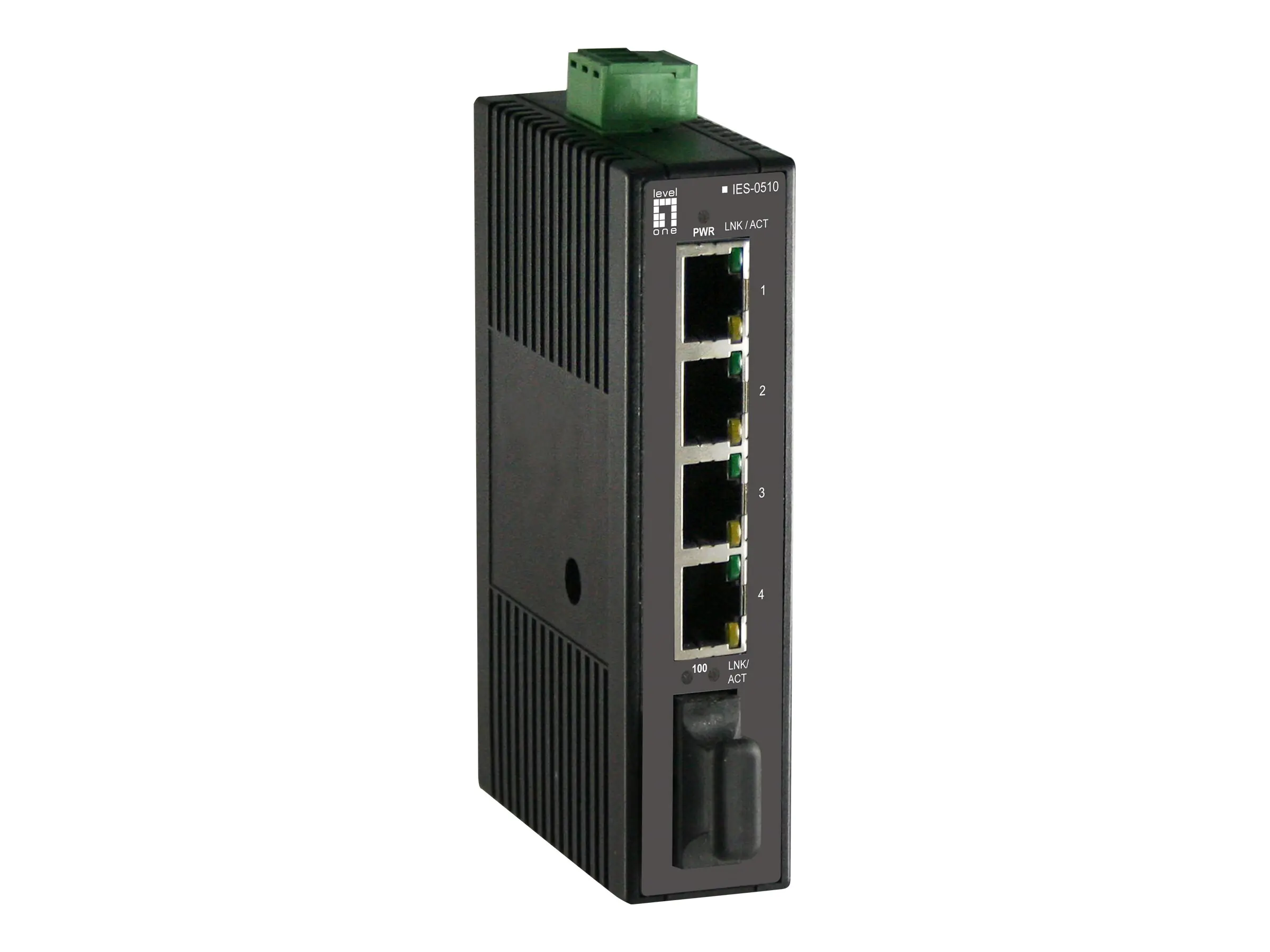 LevelOne Infinity IES-0510 - Switch - unmanaged - 4 x 10/100 + 1 x 100Base-FX - an DIN-Schiene montierbar - Gleichstrom